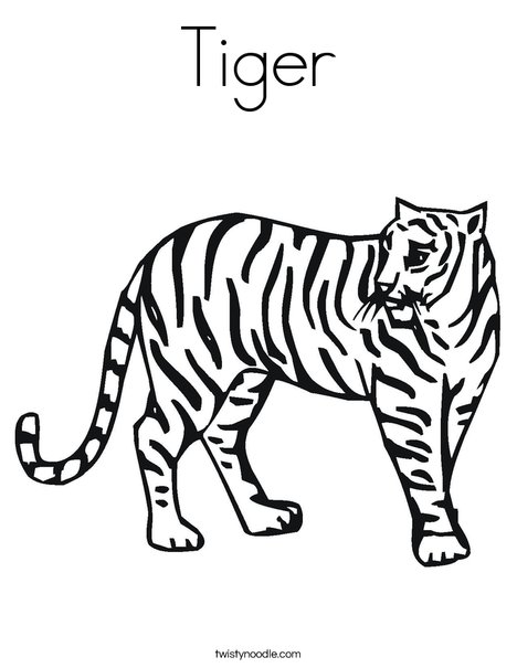 tiger coloring page twisty noodle