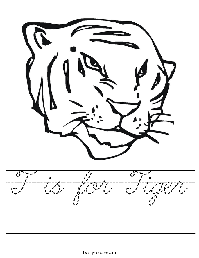 T is for Tiger Worksheet