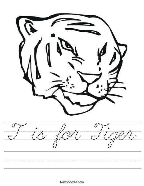 Tiger Head Worksheet