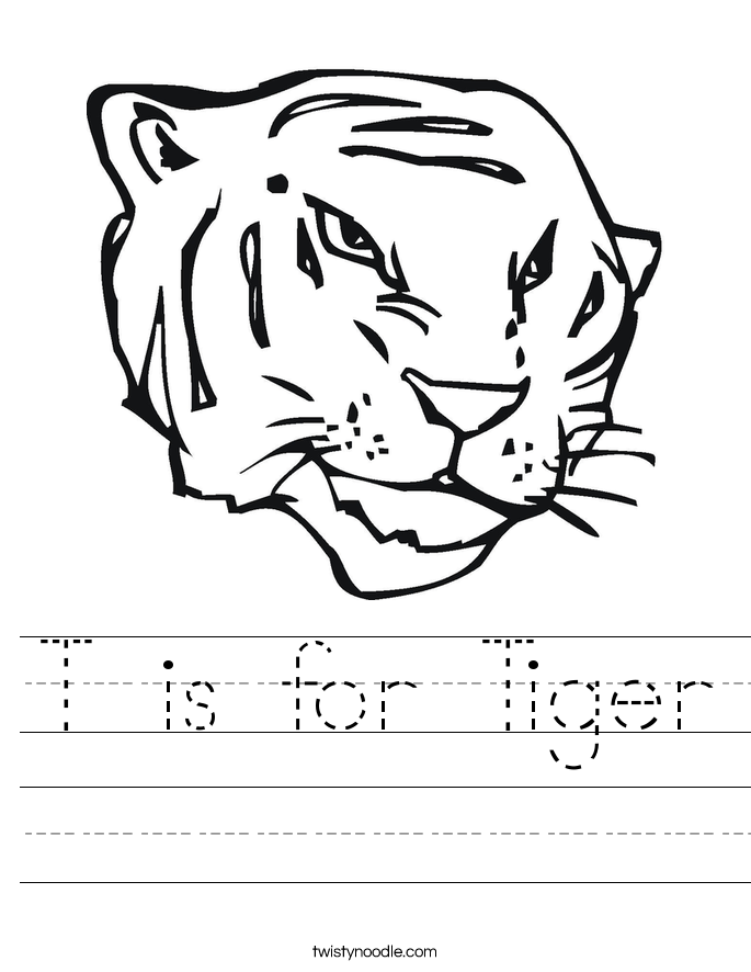 T is for Tiger Worksheet