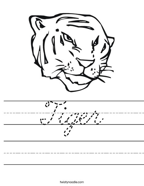 Tiger Head Worksheet