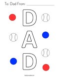 To: Dad From: _________________ Coloring Page