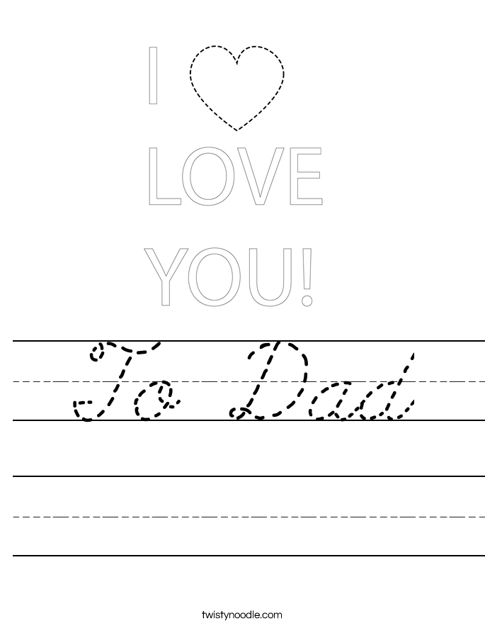 Father's Day Handwriting Worksheets dads worksheets handwriting