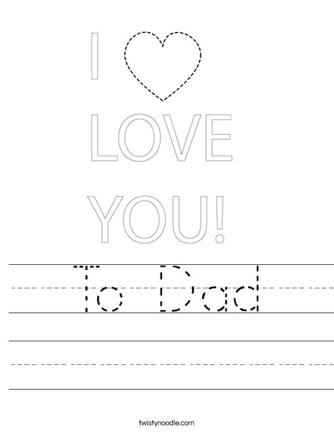 To Dad Worksheet