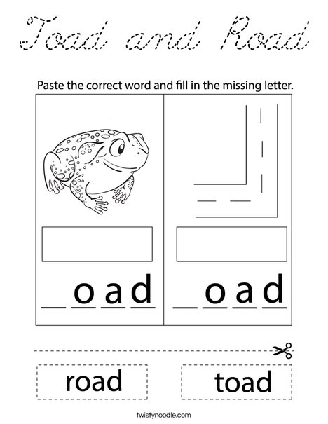 Toad and Road Coloring Page