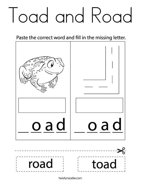 Toad and Road Coloring Page