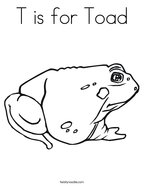 T is for Toad Coloring Page
