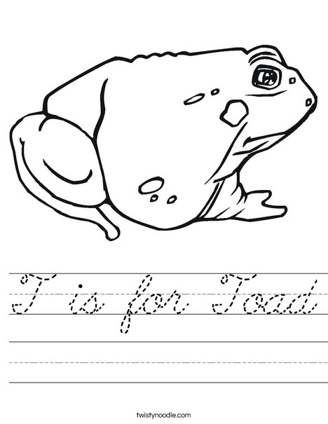 Toad Worksheet