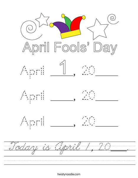 Today is April 1, 2020. Worksheet