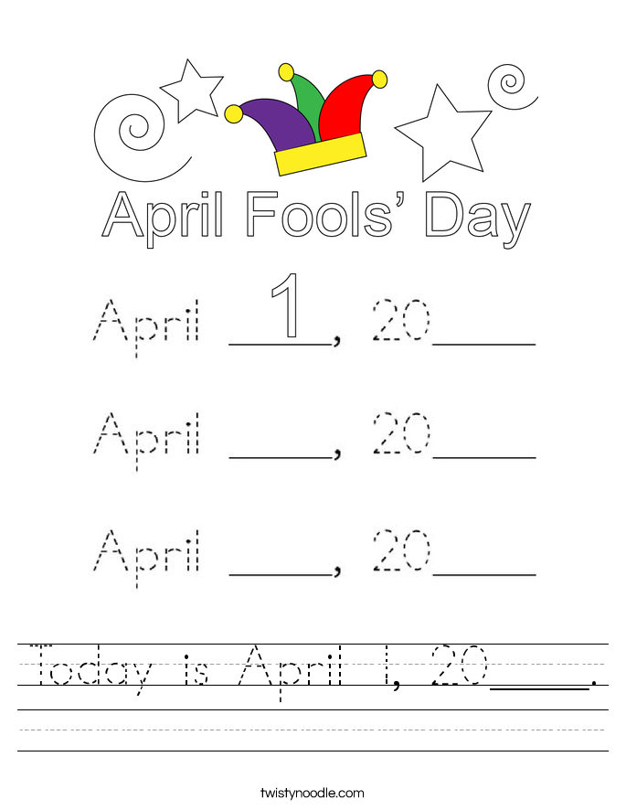 Today is April 1, 20____. Worksheet