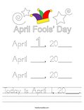 Today is April 1, 20____. Worksheet