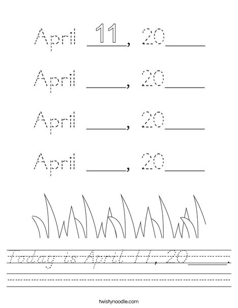 Today is April 11, 2020. Worksheet