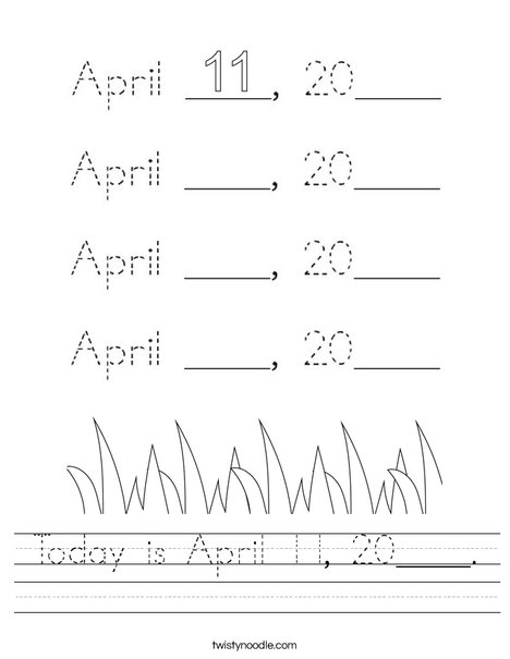Today is April 11, 2020. Worksheet