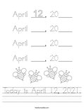 Today is April 12, 2021. Worksheet
