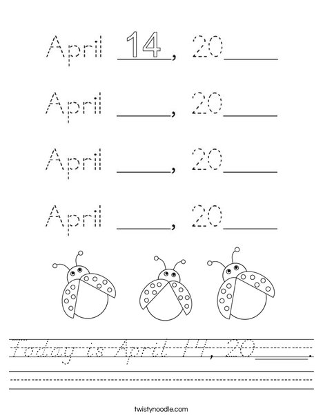 Today is April 14, 2020. Worksheet