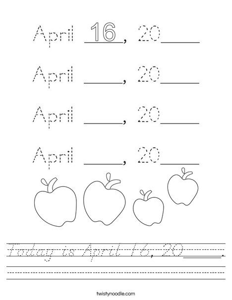 Today is April 16, 2020. Worksheet