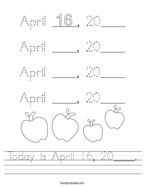 Today is April 16, 2020. Worksheet