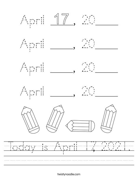 Today is April 17, 2020. Worksheet