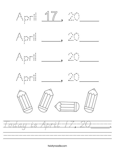 Today is April 17, 2020. Worksheet