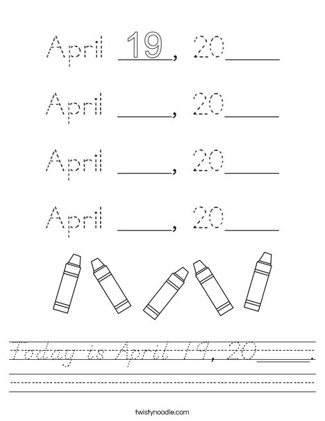 Today is April 19, 2020. Worksheet