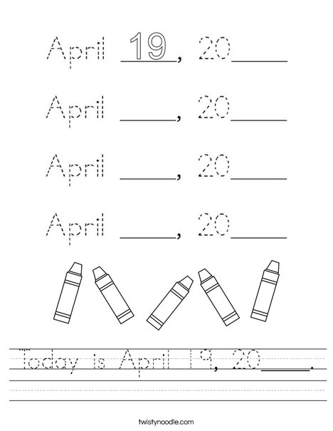 Today is April 19, 2020. Worksheet