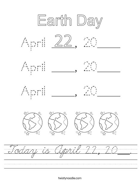 Today is April 22, 2020. Worksheet
