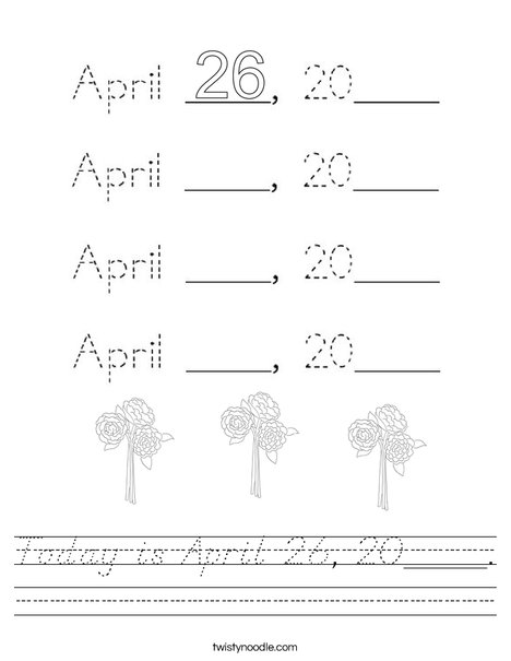 Today is April 26, 2020. Worksheet