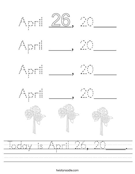 Today is April 26, 2020. Worksheet