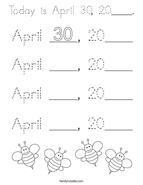 Today is April 28, 2020. Coloring Page