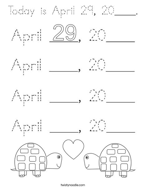 Today is April 29, 2020. Coloring Page