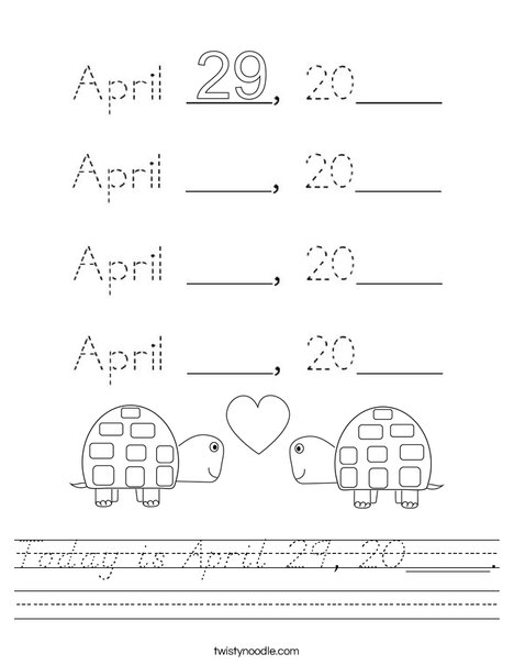 Today is April 29, 2020. Worksheet