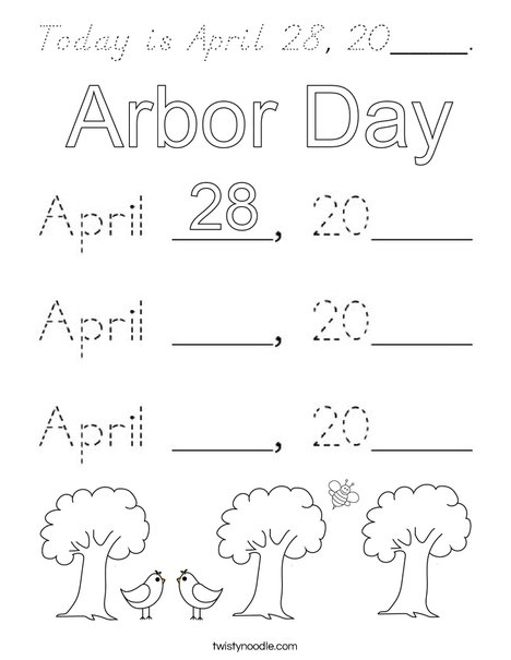 Today is April 30, 2020. Coloring Page