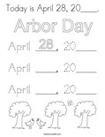 Today is April 28, 20____. Coloring Page