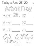 Today is April 28, 20____ Coloring Page