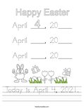 Today is April 4, 2021. Worksheet