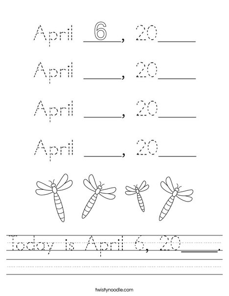 Today is April 6, 2020. Worksheet
