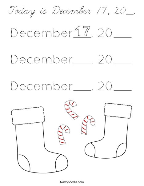 Today is December 17, 20__. Coloring Page