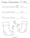 Today is December 17, 20__ Coloring Page