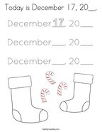 Today is December 17, 20__ Coloring Page