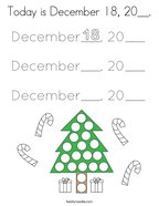 Today is December 18, 20__ Coloring Page