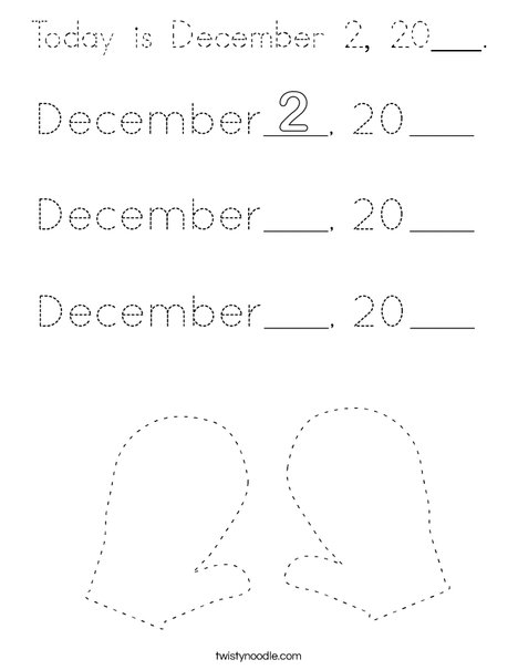 Today is December 2, 20___.ai Coloring Page