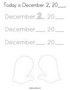 Today is December 2, 20___ Coloring Page