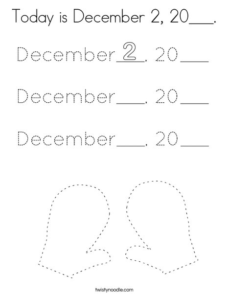 Today is December 2, 20___.ai Coloring Page