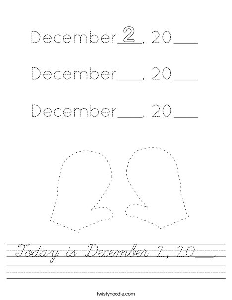 Today is December 2, 20___.ai Worksheet
