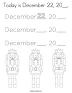 Today is December 22, 20__ Coloring Page