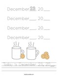 Today is December 23, 20__. Worksheet