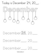 Today is December 24, 20__ Coloring Page
