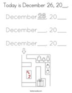Today is December 26, 20__ Coloring Page