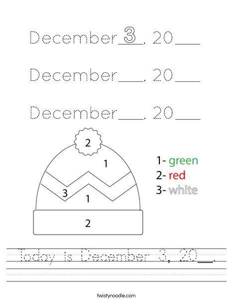 Today is December 3, 20__. Worksheet