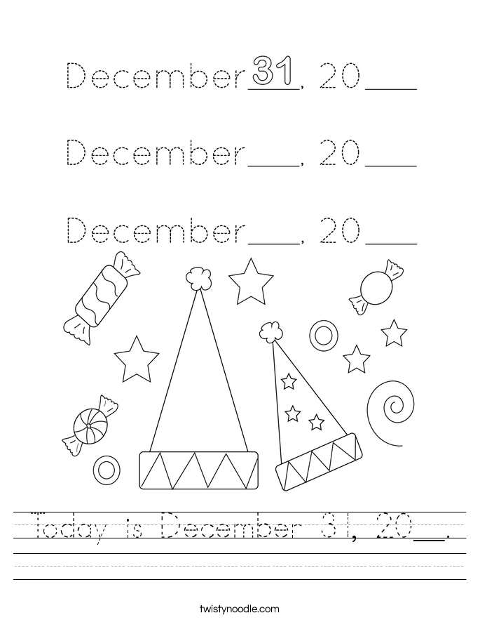Today is December 31, 20__. Worksheet